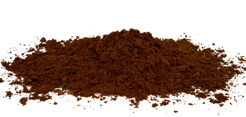 heap of instant coffee powder isolated