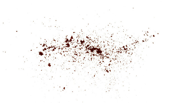 roasted coffee powder splashes isolated