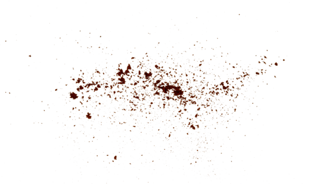 roasted coffee powder splashes isolated