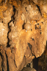Breast and nipple formation from stalagmite and stalactite in Tham Nam Lod caves in Mae Hong Son province Thailand