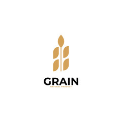 simple wheat / grain vector icon logo design