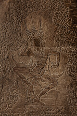 ancient fresco in cambodia temple