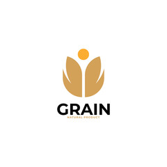 simple wheat / grain vector icon logo design