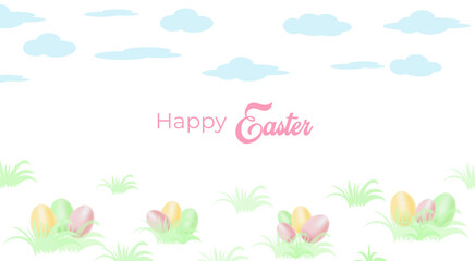Easter background with elements of festive decor