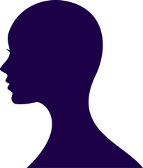Young Woman Profile. Girl silhouette face. Elegant logo.