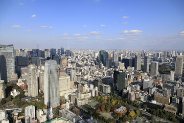 Fototapeta na wymiar 東京タワーから西北西方面景色眺望