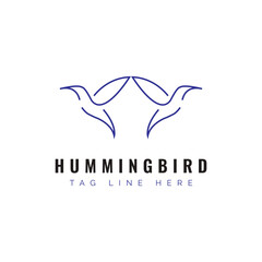Flying Bird Logo Design With Simple Concept. Hummingbird