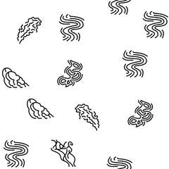 smell smoke gas nose aroma vector seamless pattern