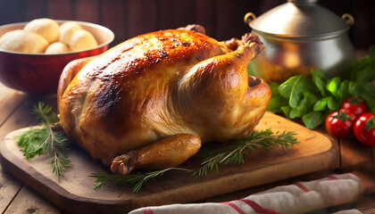 クリスマス_ローストチキン_Christmas_roasted chicken_generative ai