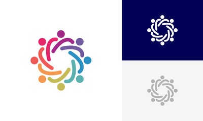 community logo, social community logo, global community logo, human family logo icon design vector
