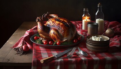 クリスマス_ローストチキン_Christmas_roasted chicken_generative ai