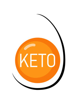 Sticker with egg for Ketogenic friendly diet for packaging, menu, product. Flat minimalistic style. Healthy lifestyle.PNG image. Keto food, low carb high healthy fats. Sign icon illustration