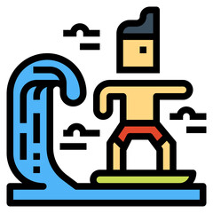 surfer filled outline icon style