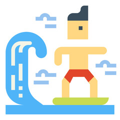 surfer flat icon style