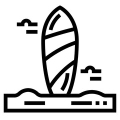 Surfboard icon style