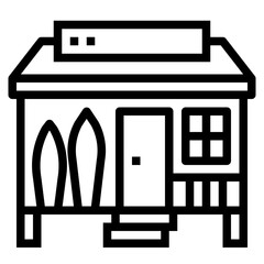 surf shop line icon style
