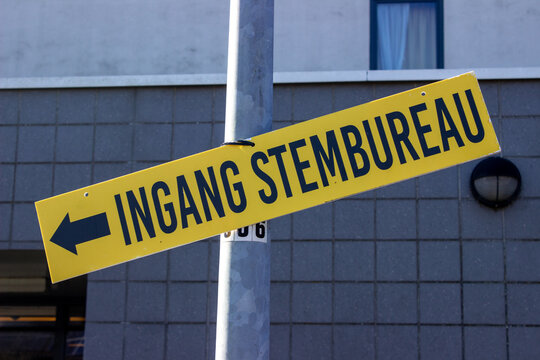 Dutch voting entrance sign used throughout the country on voting days "Ingang Stembureau"