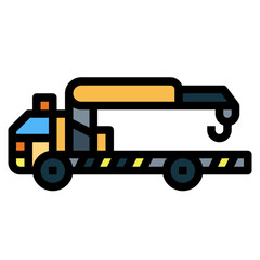 breakdown lorry filled outline icon style
