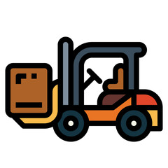 forklifts filled outline icon style