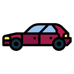 hatchback filled outline icon style