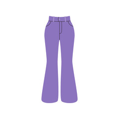 Fashion women pants. Cartoon elegant trousers, stylish basic clothing apparel, flat outfit wardrobe. Vector illustration