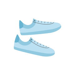 Stylish unisex sneakers. Cartoon sport shoes, fashion basic apparel, casual footwear wardrobe. Vector flat illustration