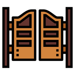 Door filled outline icon style