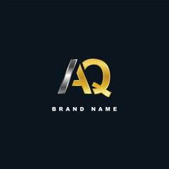Creative GOLD and Silver AQ logo design