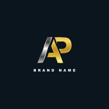 Creative GOLD and Silver AP logo design