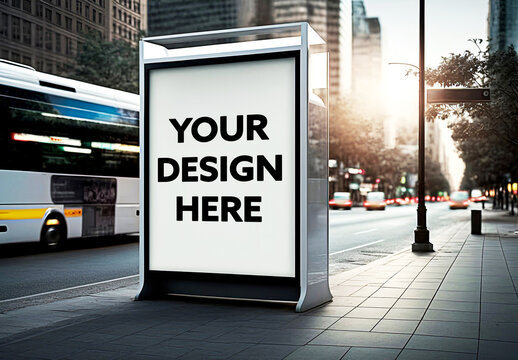 Outdoor Advertisement Mockup. Generative Ai