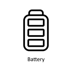 Battery Vector   Outline Icons. Simple stock illustration stock
