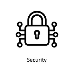 Security Vector   Outline Icons. Simple stock illustration stock