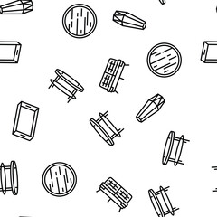 living room modern home furniture vector seamless pattern