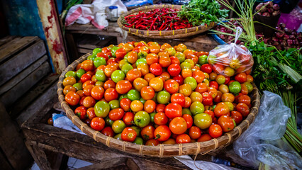 Minahasa, Indonesia : January 2023, vegetables in Tondano traditional market