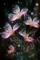 Beautiful spectral flowers ,made with Generative AI