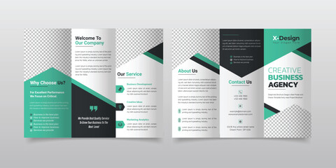 Company profile brochure design template, Professional business trifold brochure