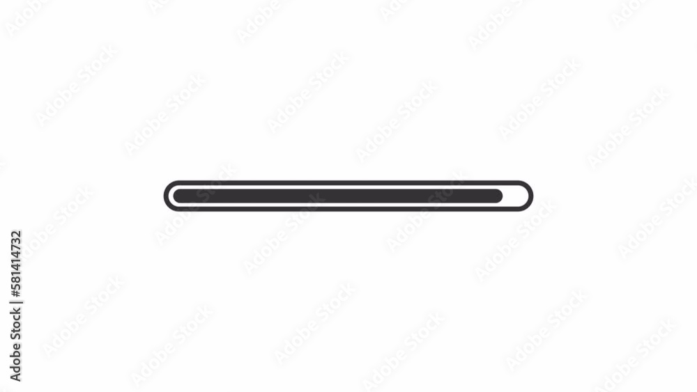 Fototapete animated line progress bar loader. status. simple black and white loading icon. 4k video footage wit