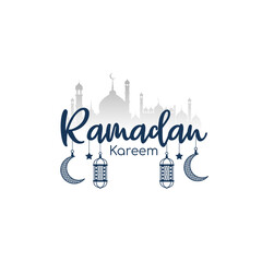 Fototapeta premium Ramadan Kareem Islamic festival decorative text design background
