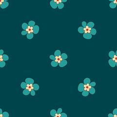 Cute floral vector seamless pattern