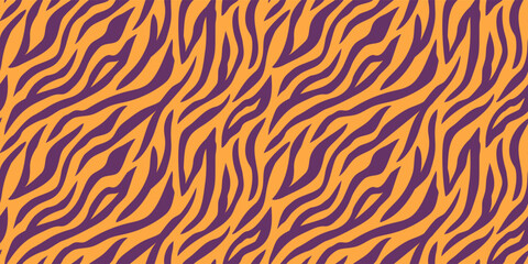 Seamless pattern with tiger stripes. Animal print.