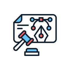 Intellectual Property Law icon in vector. illustration