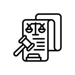 Adjudgement icon in vector. illustration