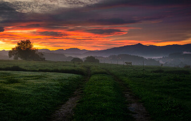 Obraz premium Amanecer en Cantabria