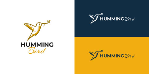 Hummingbird Vector Template Logo Design © Resdika