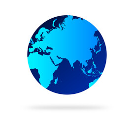 Earth globe with blue color. world globe. World map in globe shape. Earth globes Flat style.