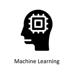 Machine Learning  Vector   solid Icons. Simple stock illustration stock