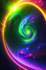 Obraz premium background space and planets bright colorful neon colors and lights
