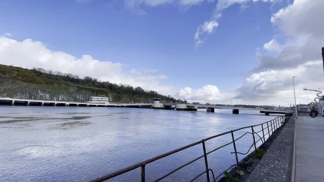 View if Rice Bridge Waterford spanning the River Suir, gateway to south East Ireland