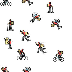 courier delivery service shipping vector seamless pattern