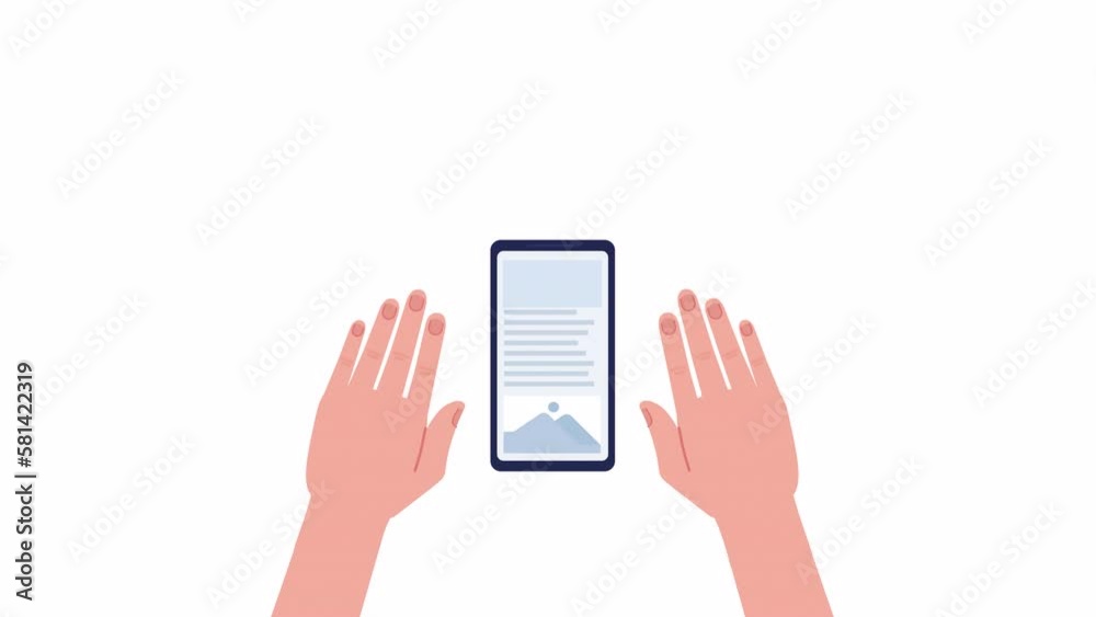 Poster animated creating responsive website. cross-platform development. 2d cartoon flat character hands 4k